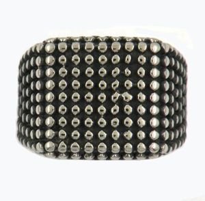 FanSsteel Męskie stal nierdzewna lub damskie punk vintage Plemien Fashion Ring Square Dot Pierścień Pierścień 12W8315386754698593