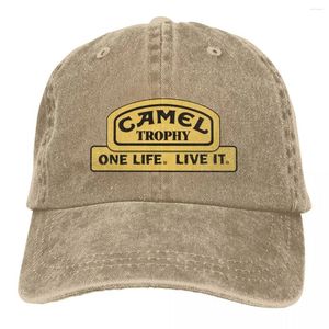 Bollmössor Retro Camel Trophy Logo Baseball Cap Unisex Ejressed Denim Headwear Outdoor Workouts Gift Hat