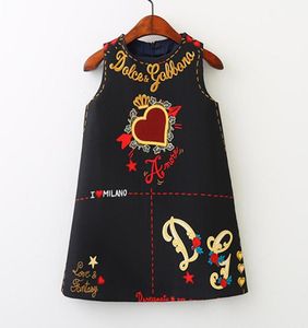 Girls Dress Spring Fall European and American Style Embroidery Flower Vest Dress Toddler Baby Girls Clothing 28Yrs1216787