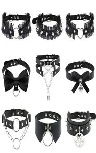 Fashion Jewelry Leather Spiked Choker Punk Collar Women Men Rivets Studded Chocker Chunky Necklace Goth Jewelry Metal Gothic Emo A8227377