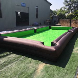 10x5m (33x16.5ft) wholesale Oxford Material Inflatable Soccer Billiard Pool Table for Snooker Ball Game Interactive Sports Games with blower and 16balls