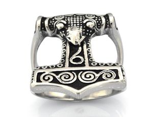 FANSSTEEL gioielli vintage da uomo o da donna in acciaio inossidabile viking SPLIT SHANK THORS HAMMER RING TOOL RING FSR15W0068154862037164