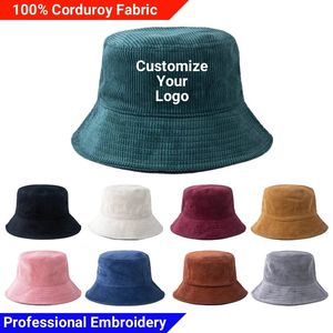 Cappello da pescatore in velluto a coste personalizzato con i tuoi cappelli da spiaggia unisex unisex invernali Panama Fashion Fisherman Cappelli con testo personalizzato per donna 240130