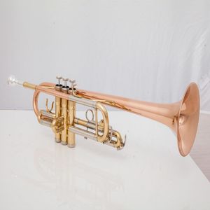 Venda quente de alta qualidade tubo de bronze c tom pequeno trompete ajustável chifre duplo superfície banhada a ouro instrumentos musicais profissionais