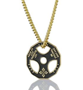 Unisex Fitness Gym Dumbbell Weight Lifting Plate Barbell Chain Pendant Charm Necklace6736228