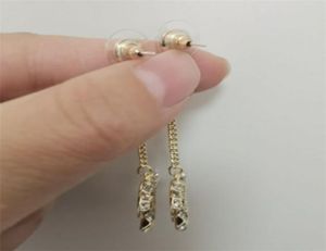 Mieć mody Letter Hoop Diamond Podwójne złote kolczyki Aretes Orecchini for Women Party Wedding Lovers Prezent biżuterii z pudełkiem 6280710
