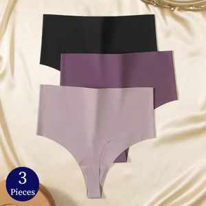 Calcinha feminina TrowBridge 3 pçs/set tangas de cintura alta sem costura mulher roupa interior sexy lingerie conforto g-strings cuecas esportivas