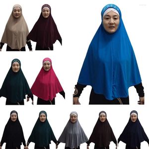 Etniska kläder muslimska kvinnor lång hijab sjal wrap islamisk en bit amira khimar burka bröst täcker stor halsduk drag på bön hijabs mössa