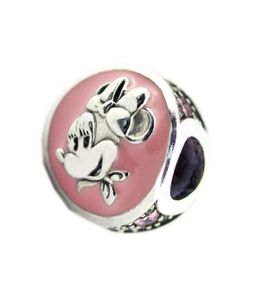 Fits Charms Bracelets 2018 New Bubblegum Rose Enamel Charm beads Original 925 Sterling Silver Charm DIY Jewelry For Women Making W1372304