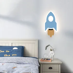 벽 램프 아크릴 단순 침실 장식 로켓 패션 만화 조명에 어린이 방을위한 LED ILUMINACION HABIALACION