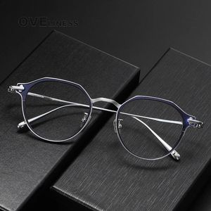 Pure Glasses Frame Men Women Ultralight Vintage Round Recept Eglaslasses ramar Retro Optiska glasögonskådespelar 240119