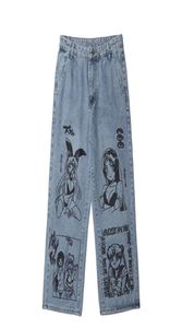 Mode tecknad sjöman måne jeans byxor kläder hip hop harajuku stil lös casual mens street slitage byxor y2011233685462