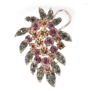 Brooches Wuli&baby Crystal Flower 2-color Sparkling Grape Women Party Casual Brooch Pins Gifts