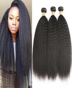 8a cabelo virgem brasileiro kinky em linha reta 3 pacotes brasileiro kinky em linha reta extensões de cabelo humano brasileiro grosso yaki em linha reta ha4930382