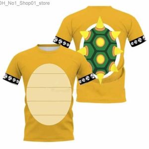 T-Shirts Çocuk Yaz Karikatür Bowser 3D Baskılı Hızlı Kurucu T-Shirts Harajuku Erkekler Kızlar Günlük Kaplumbağa Cosplay Üstleri Çocuk Kıyafetleri Q240218