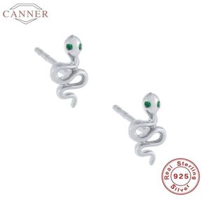 Sterling Silver Stud örhängen för kvinnor Green Zircon Earring Luxury Serpent Earings Ear Ring Smycken Pendientes Hoop Huggie7703059