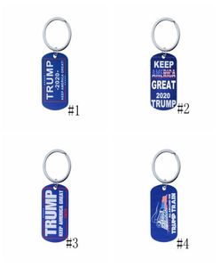 8 Styles Trump Keychains halsband rostfritt stål Trump -tagg Keep America Great Keyring 2020 Donald Trump Train Key Chains GGA32239299111