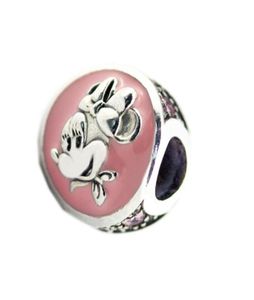 Fits Charms Bracelets 2018 New Bubblegum Rose Enamel Charm beads Original 925 Sterling Silver Charm DIY Jewelry For Women Making W1185299