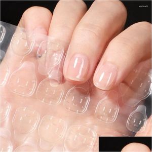 Nail Art Kits Wearable False Jelly Glue Double-Sided Tra Thin Paste Removable High Adhesion Diy Manicure Tools Nails Tool Set Drop Del Otjve