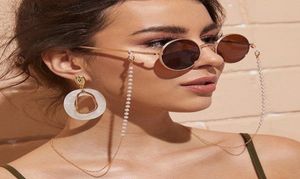 Mode Eyeglass Chain Imitation Pearl Bead Charm för kvinnor utanför Casual Necklace Accessory Layered Armband Eyewear Retainer MA6900483