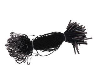 1000 PCS Black Hang Tag String med Black Pear Shaped Safety Pin 105 cm Bra för Hang Plagg Tags8903322