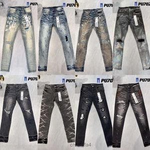 Mens Purple Jeans Designer Fashion Distressed Ripped Bikers Womens Denim Cargo For Men Black Pants Retro Streetwear Casual Sweatpants Designers Joggers Pant GZ69