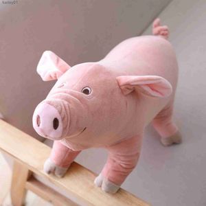 Stuffed Plush Animals New 25CM Toys Cartoon Pig Shaped Doll Throw Pillow Nice Gift For Kids Adults Lovely Dark Pink Hot Sale YQ240218