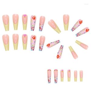 Falska naglar Applique Diamond iti Long Coffin Nail Tips Avtagbar Press On Manicure Drop Delivery Health Beauty Art Salon Otnnh