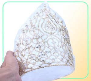 Nowy złoty srebrny kolor luksus duży kryształowy tiars Ctrstal Rhinestone Crowns Barokeque Wedding Hair Akcesoria JCI1001250685