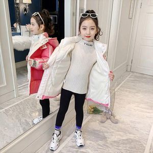 Down Coat Teen 4-12 Years Girls Winter Warm Jacket 2024 Tungt tjockt plus mode huva för barn barns utomhuskläder