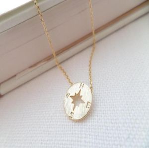 Liten Compass Pendant Chain Triangle Disc Nautical Sailor Halsband Fashion Women039s Vacker riktning Geometrisk rund Lucky 7589083