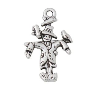 Whole Alloy Antique Silver Plated Scarecrow Shape Charms Fork Farmers 1525mm 100st AAC3824932289
