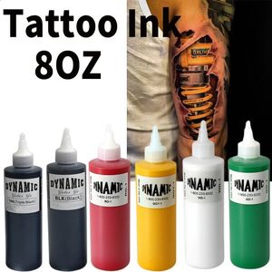 Pigmento de tinta de tatuagem preta profissional dinâmica, faça você mesmo, fornecimento de gel, arte corporal 8oz blk 240202