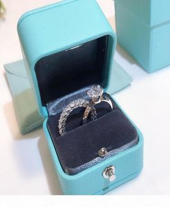 Vero anello di promessa di marca in argento sterling 100 925 Set 5A Zircone Sona Cz Anelli di fidanzamento per fedi nuziali per le donne gioielli con dita1653550