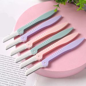 Color Eyebrow Trimmer Portable Eyebrow Razor Shaver Eye Brow Shaper Face Razor Hair Remover Beauty Makeup Tools 3pcs 240124