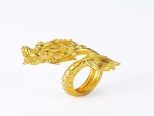 MGFAM 212R Dragon Rings för manlig manlig öppning justerad 24k Gold Plated China Mascot National Style Jewelry2964556