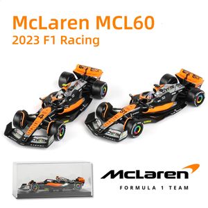 Bburago 1 43 McLaren MCL60 Fórmula Racing Car Simulação estática Diecast Alloy Model Car Acrílico Caixa 240131
