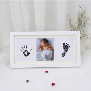 Born Memorial Tinta Mão Pé Impressão Po Quadro Bebê DIY Handprint Pegada Imagem Crescente Itens de Lembrança Almofada de Pata 240125