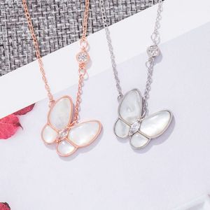 V Golden Fan Family Korean Förenklad Fairy Collar Chain White Beimu Butterfly Necklace Originalversion