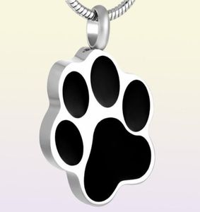 IJD8451 Pet DogCat Paw Print Stainless Steel for Ashes Cremation Urn Pendant Necklace Memorial Keepsake Pendant Jewelry9832806