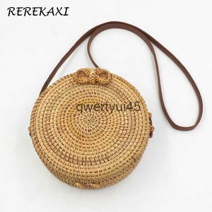 숄더백 여성 Soulder Bag Round and -Made Straw Bac Bali Box Boemian Summer Raan Circle Crossbody andbag Female Messengerh24218