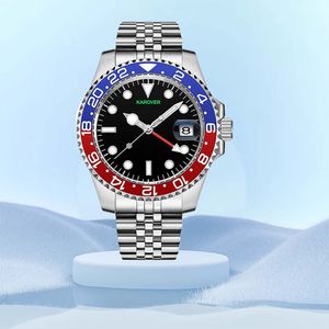 Wysoko wysokiej jakości męskie pasy projektantów Watch Sapphire Glass Waterproof Horloge Trendy Men Style Mody Automatyczne zegarki mechaniczne z zegarkami ze stali nierdzewnej z pudełkiem ze stali nierdzewnej