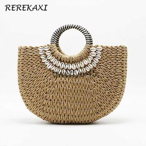 Totes Womens and Bag and Made Drawstring Straw Bag Summer Woven Sell Large Capacity Beac Boemy Female Knied Top-ande Toteh24218