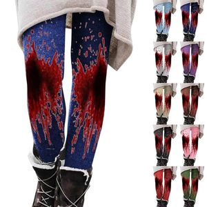 Kobiety Pants Autumn Winter Halloween for Women Womens 80s Strój Linggingi z kieszeniami