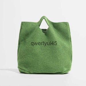 Totes 2023 Casual Woven Women Soulder Bags Knied andbags Large Capacity Designer Sopper Female Beac Travel Coon PursesH24218