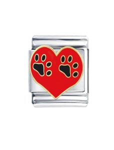 Ganzes Edelstahl-Armband, 9 mm, klassische Größe, zusammensetzbare Glieder, verstellbar, italienisches Charm-Armband „Love Pet Dog Paw“, links 3154609