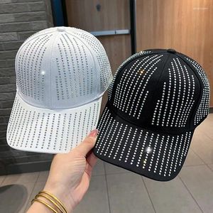 Ball Caps Hat for Women Snapback Bone Baseball Cap Women Summer Rhinestone Sequins Suncreen Sun