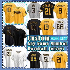 8 Willie Stargell Baseball Jersey Pirates 21 Roberto Clemente 22 Andrew 10 Bryan Reynolds McCutchen 13 Ke'Bryan Hayes Mitch Keller Oneil Cruz Derek Shelton Ji Hwan Bae Bae Bae