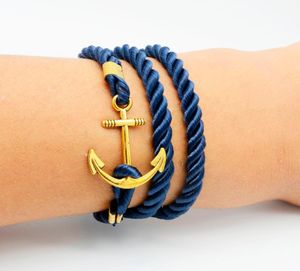 DIY Wind Anchor Ancient Armband Tom Hope Gold Plated Wound Multilayer Woven Leather Armband For Women Men smycken PS04985914320
