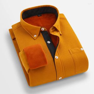 Мужские повседневные рубашки, модная осенне-зимняя однотонная рубашка с длинными рукавами, толстая теплая мягкая рубашка высокого качества, большой размер